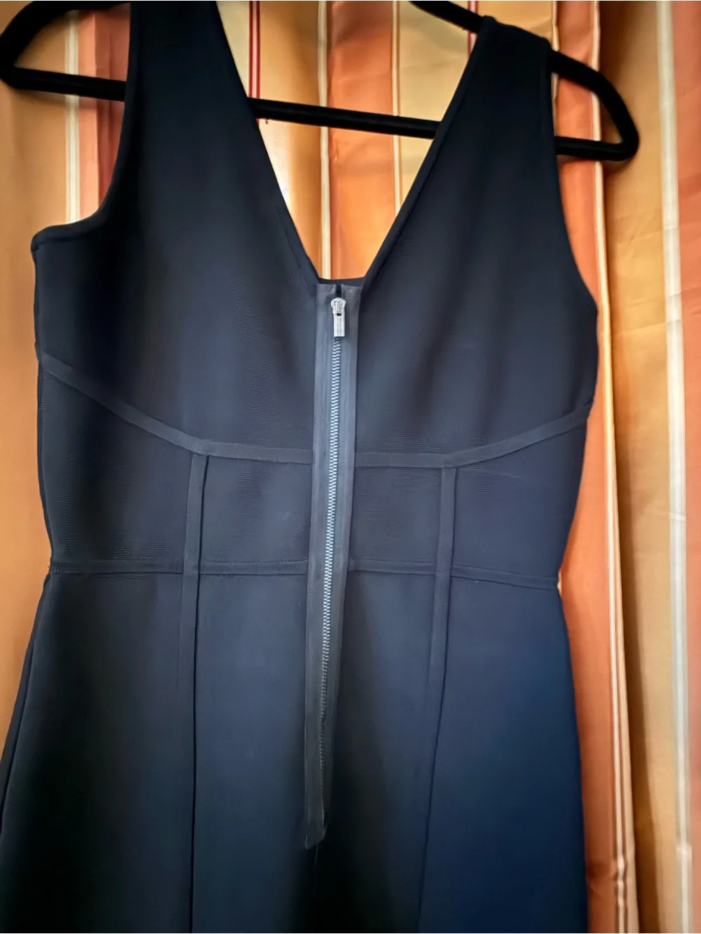 BCBGMaxAzria Black Fitted Midi Sheath Dress